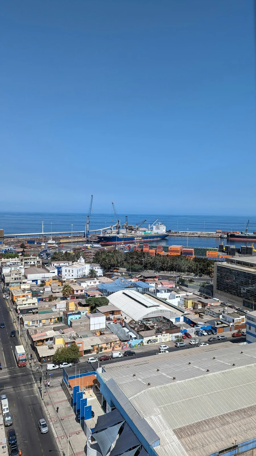 Vista del puerto y la ciudad de Antofagasta